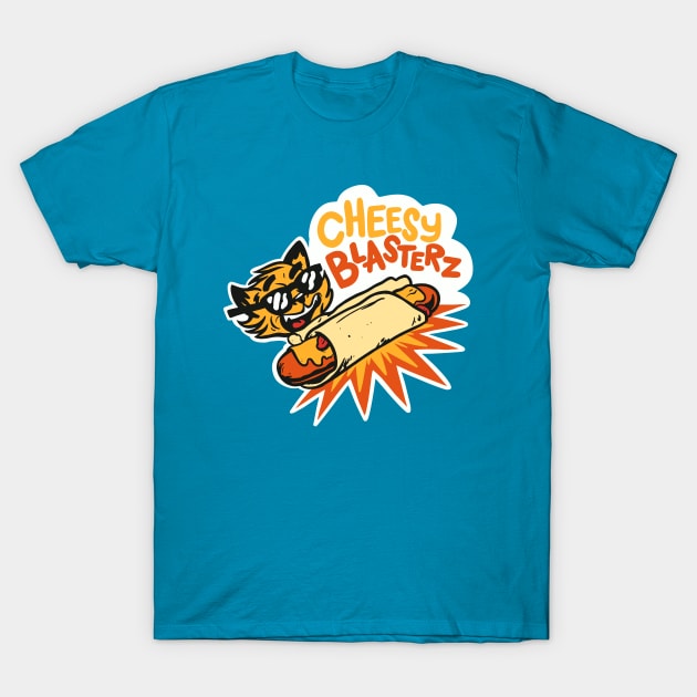 Cheesy Blasterz - 30 Rock Fake Product T-Shirt by sombreroinc